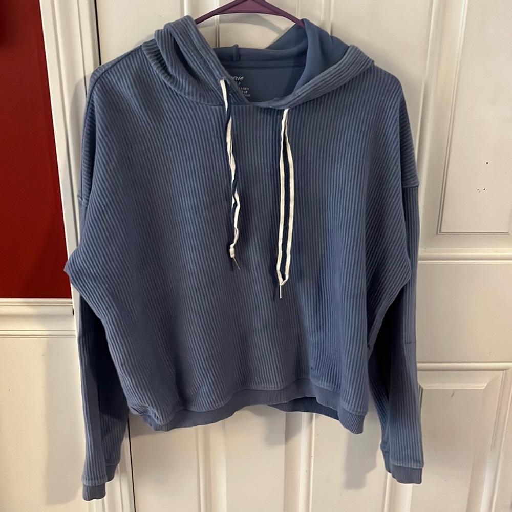 Aerie blue hooded sweatshirt size small